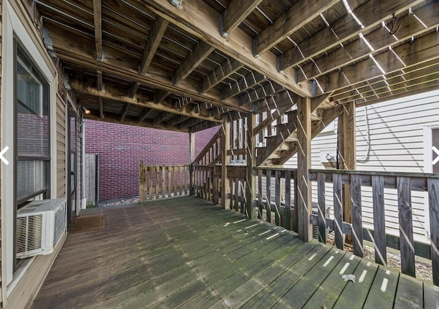 2443 N Marshfield Ave, Chicago, IL 60614 - wooden terrace with stairs and cooling unit