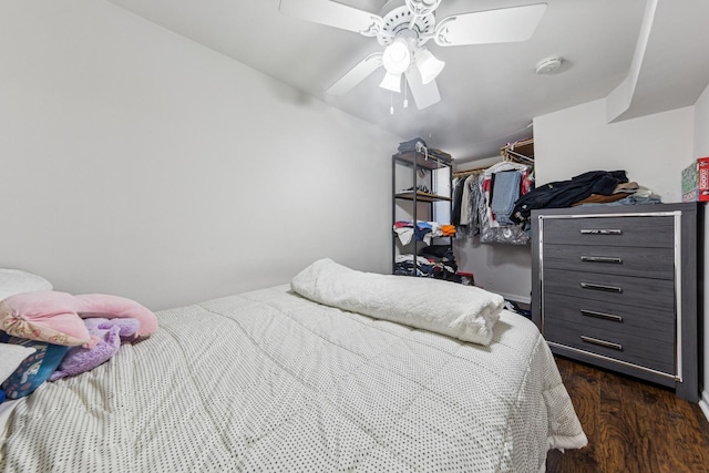 2443 N Marshfield Ave, Chicago, IL 60614 - bedroom featuring dark wood finished floors and a ceiling fan