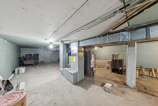 2443 N Marshfield Ave, Chicago, IL 60614 - unfinished basement featuring gas water heater and heating unit