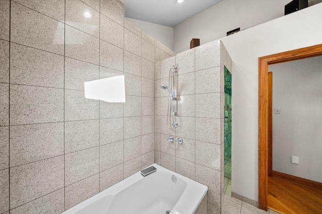 16608 W 135th St, Lemont, IL 60439 - bathroom with shower / bathtub combination, baseboards, and recessed lighting