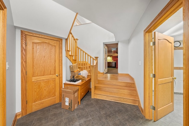 16608 W 135th St, Lemont, IL 60439 - stairs with baseboards and tile patterned flooring