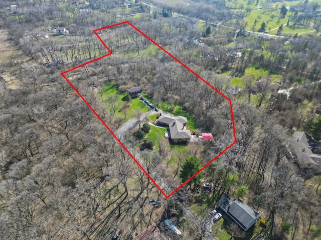 16608 W 135th St, Lemont, IL 60439 - aerial view of property's location with property parcel outlined