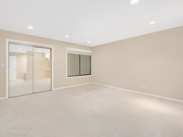 1409 Burr Oak Rd Unit 109A, Hinsdale, IL 60521 - unfurnished room featuring light colored carpet, recessed lighting, and baseboards