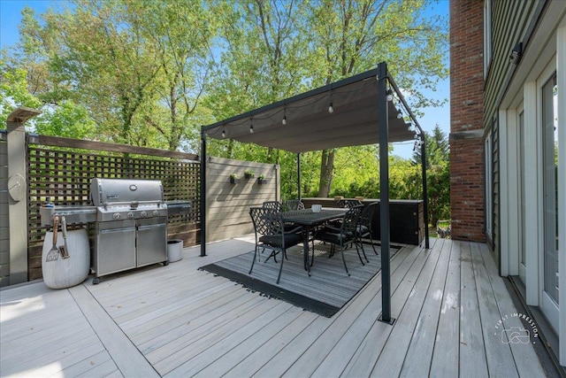 3722 Saint Germain Pl, Saint Charles, IL 60175 - wooden terrace with outdoor dining area and grilling area