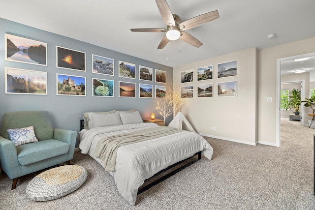 698 S Jade Ln Unit 698, Round Lake, IL 60073 - carpeted bedroom featuring baseboards and a ceiling fan