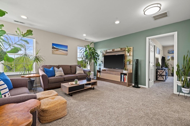 698 S Jade Ln Unit 698, Round Lake, IL 60073 - living room featuring recessed lighting, carpet floors, and baseboards