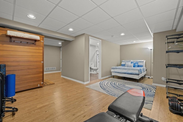 698 S Jade Ln Unit 698, Round Lake, IL 60073 - exercise room with wood finished floors, baseboards, recessed lighting, and a drop ceiling