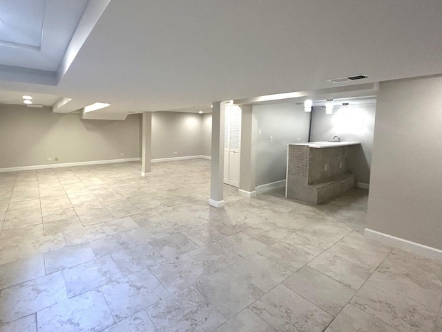 1402 Berry Ln, Flossmoor, IL 60422 - finished basement featuring baseboards and bar