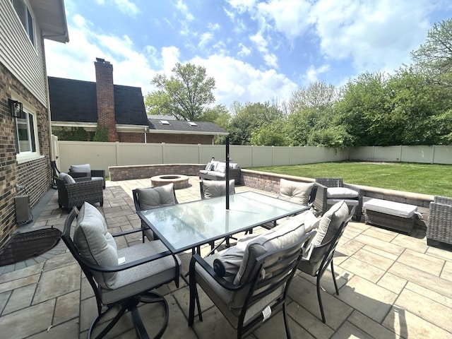 1402 Berry Ln, Flossmoor, IL 60422 - view of patio / terrace featuring outdoor dining area and an outdoor fire pit