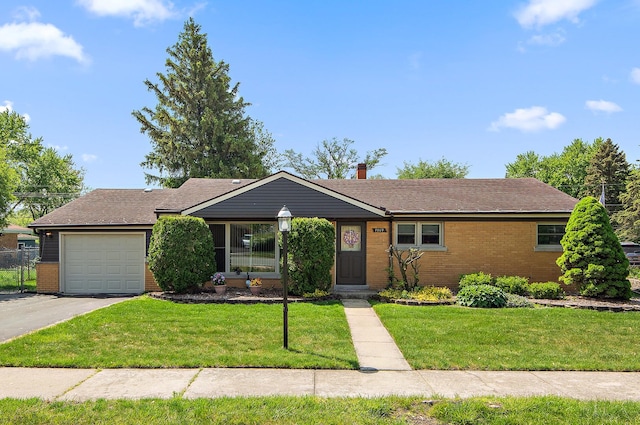 7009 W 115th Pl, Worth, IL 60482 - single story home with brick siding, a garage, a front lawn, asphalt driveway, and a shingled roof