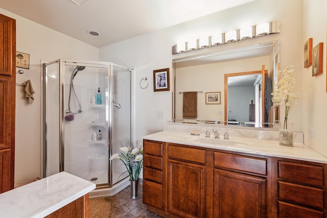7009 W 115th Pl, Worth, IL 60482 - bathroom featuring a stall shower and vanity
