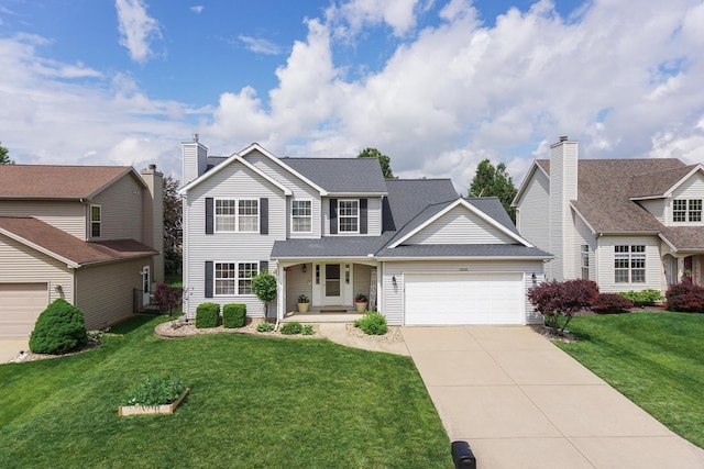 1505 Torrey Pines Rd, Normal, IL 61761 - traditional-style house featuring an attached garage, driveway, and a front yard