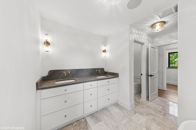 1107 Quassey Ave, Lake Bluff, IL 60044 - full bathroom with double vanity and marble finish floors