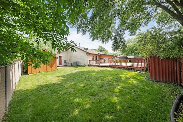 14356 S Birchwood Ct, Homer Glen, IL 60491 - fenced backyard with a deck and a storage unit