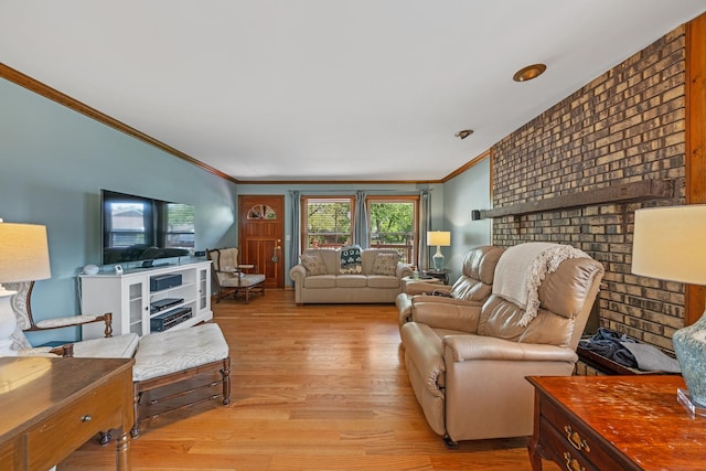 14356 S Birchwood Ct, Homer Glen, IL 60491 - living room featuring crown molding and light wood-style floors