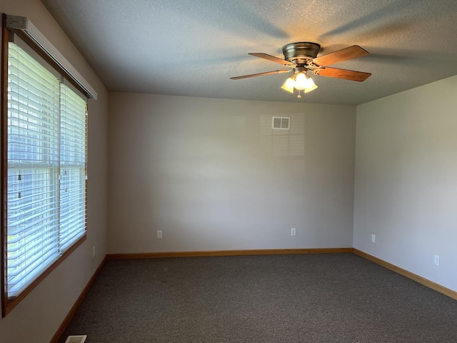 330 Centerpoint Dr, Bourbonnais, IL 60914 - unfurnished room with carpet floors, a ceiling fan, baseboards, and a textured ceiling