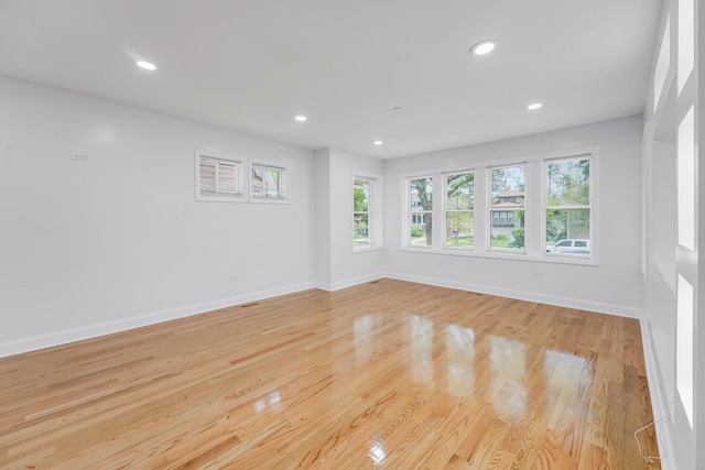 1115 N Taylor Ave, Oak Park, IL 60302 - spare room featuring baseboards, recessed lighting, and light wood-style floors