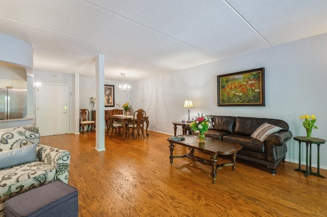 460 S NW Hwy Unit 309A, Park Ridge, IL 60068 - living room with wood finished floors and a chandelier
