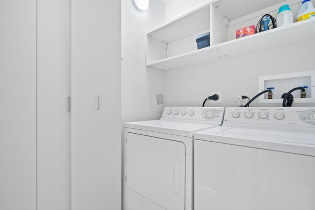 laundry area featuring separate washer and dryer