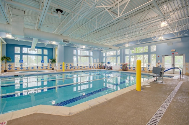 612 Freedom Way, Shorewood, IL 60404 - indoor pool with french doors
