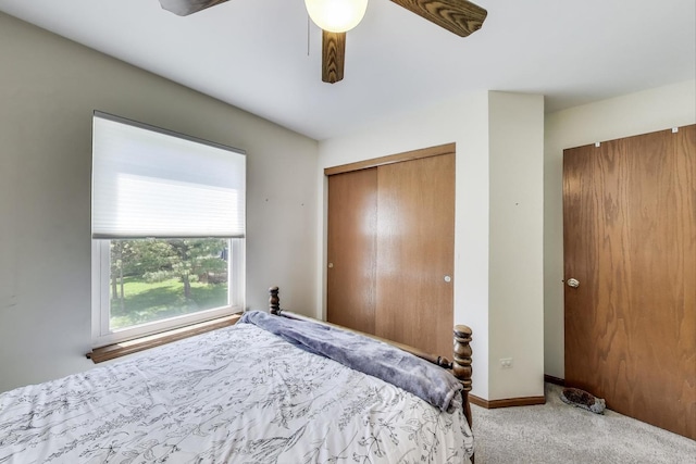 5506 Hickory Grove Ct, Plainfield, IL 60586 - carpeted bedroom featuring a closet, a ceiling fan, and baseboards