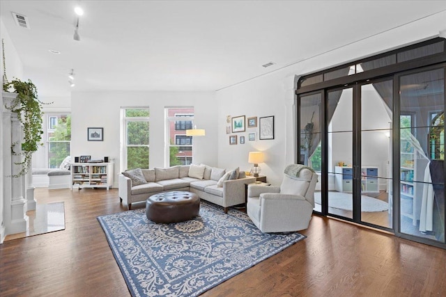 1313 N Wood St Unit 2, Chicago, IL 60622 - living area with french doors and wood finished floors