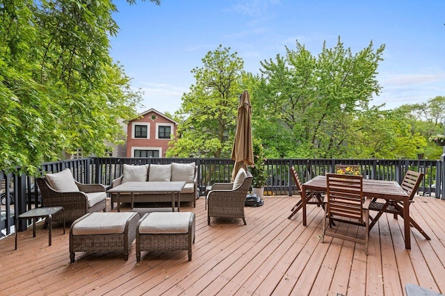 1313 N Wood St Unit 2, Chicago, IL 60622 - wooden deck featuring an outdoor living space and outdoor dining area