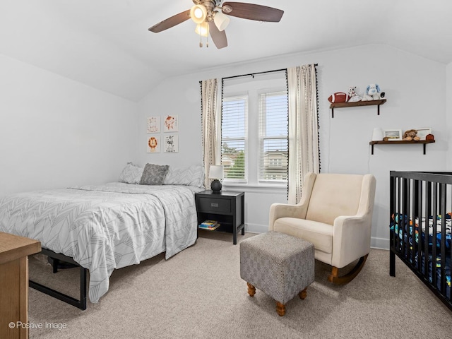 6085 N Nassau Ave, Chicago, IL 60631 - carpeted bedroom featuring lofted ceiling and a ceiling fan