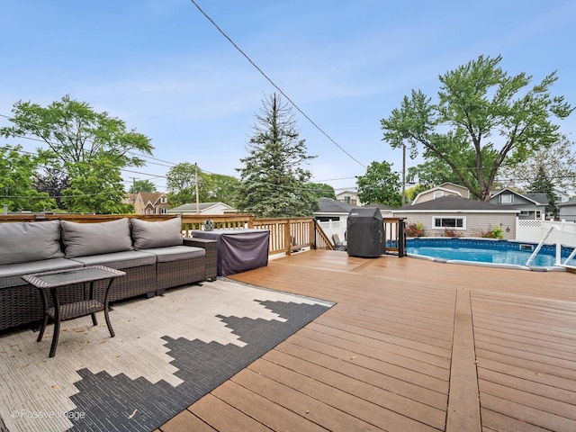 6085 N Nassau Ave, Chicago, IL 60631 - wooden terrace with outdoor lounge area