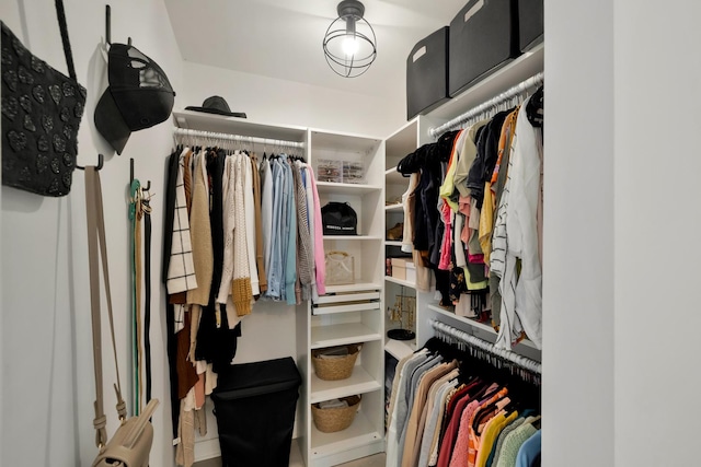 view of walk in closet