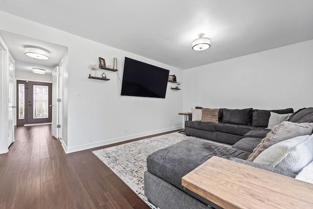 576 Aspen Dr, Lombard, IL 60148 - living room with baseboards and dark wood-style floors
