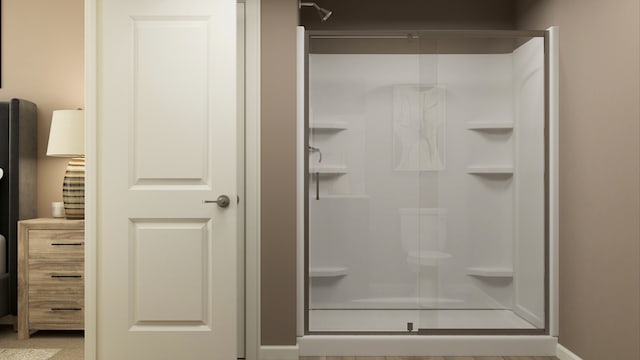full bathroom featuring a stall shower