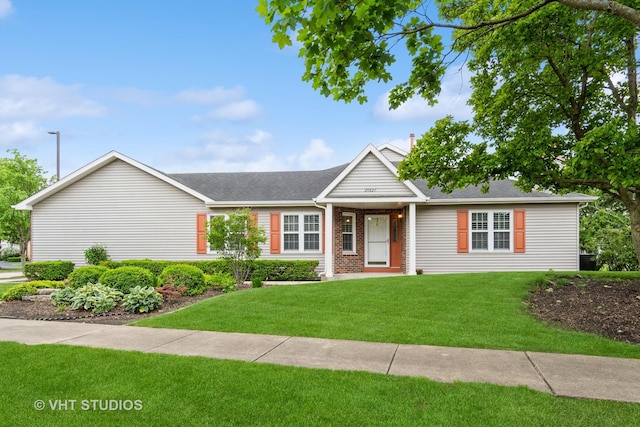 20827 W Torrey Pines Ln, Plainfield, IL 60544 - single story home with a front lawn and roof with shingles