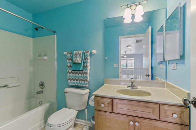 2007 S Kristina Ln, Round Lake, IL 60073 - bathroom with toilet, vanity, and shower / tub combination