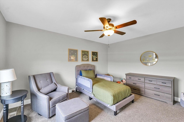 7 Connor Ct, Monticello, IL 61856 - bedroom with light colored carpet, baseboards, and ceiling fan