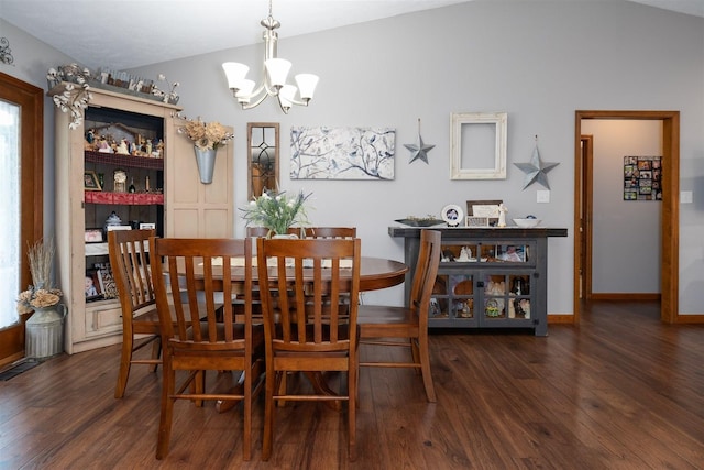 1401 Bethany Ln, Pontiac, IL 61764 - dining space featuring a chandelier, wood finished floors, and baseboards