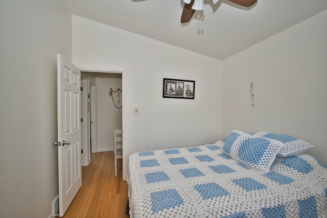 7906 Churchill St, Morton Grove, IL 60053 - bedroom with light wood-type flooring and a ceiling fan