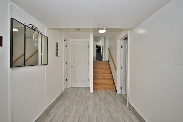 7906 Churchill St, Morton Grove, IL 60053 - hallway with stairway and light wood-style flooring