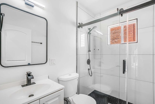939 N Massasoit Ave, Chicago, IL 60651 - bathroom featuring vanity, toilet, and a shower stall