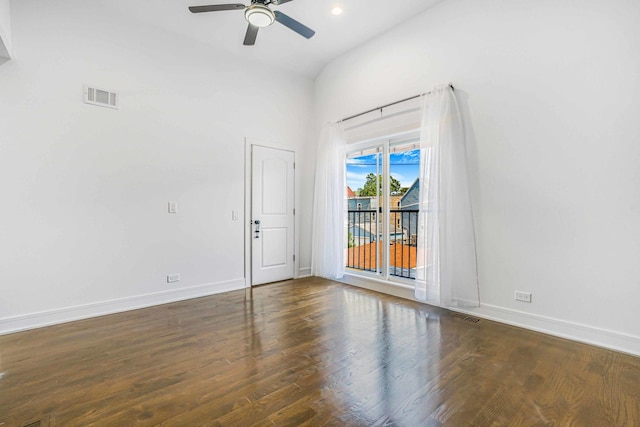 939 N Massasoit Ave, Chicago, IL 60651 - unfurnished room with baseboards, ceiling fan, wood finished floors, and recessed lighting