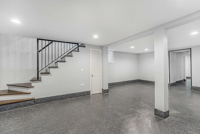 939 N Massasoit Ave, Chicago, IL 60651 - finished below grade area with stairway, recessed lighting, and baseboards