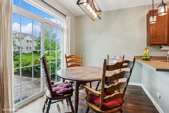 190 Birch Ln, Saint Charles, IL 60175 - dining space featuring baseboards and dark wood-type flooring