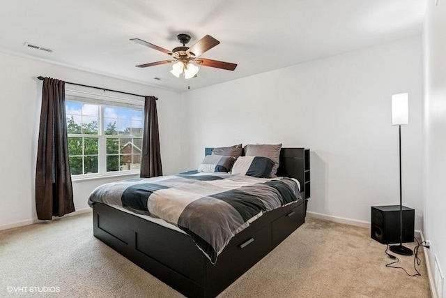 190 Birch Ln, Saint Charles, IL 60175 - bedroom with light carpet, baseboards, and a ceiling fan