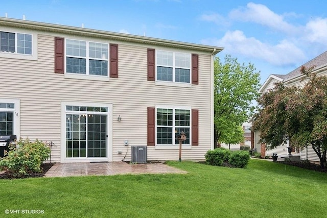 190 Birch Ln, Saint Charles, IL 60175 - back of property with a lawn, central AC, and a patio