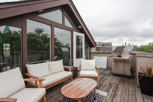 916 N Wood St Unit 3, Chicago, IL 60622 - deck featuring an outdoor hangout area and area for grilling