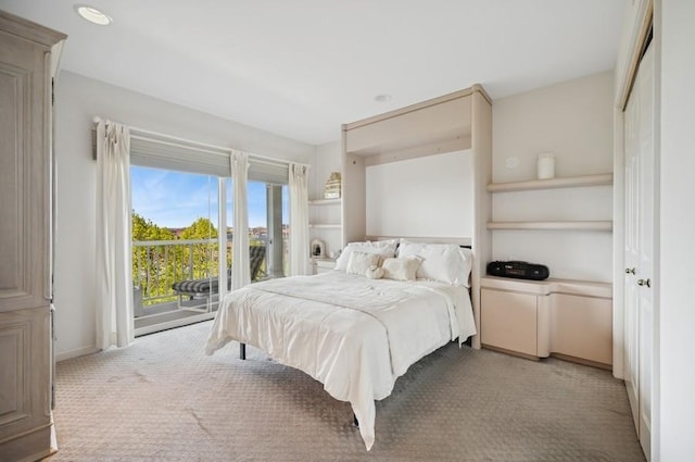 1700 2nd St Unit 509, Highland Park, IL 60035 - bedroom featuring light carpet, access to exterior, and baseboards