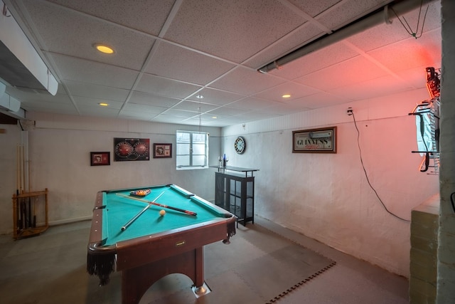 1841 Hawthorne Ave, Westchester, IL 60154 - recreation room with pool table, recessed lighting, and a drop ceiling
