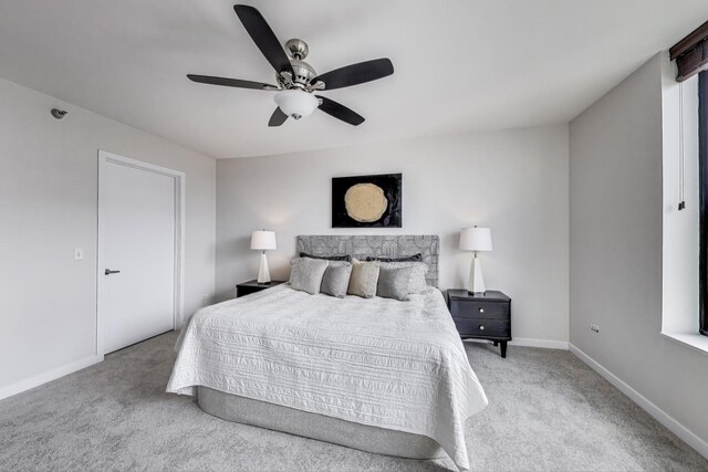 1160 S Michigan Ave Unit 1503, Chicago, IL 60605 - bedroom with carpet flooring, ceiling fan, and baseboards
