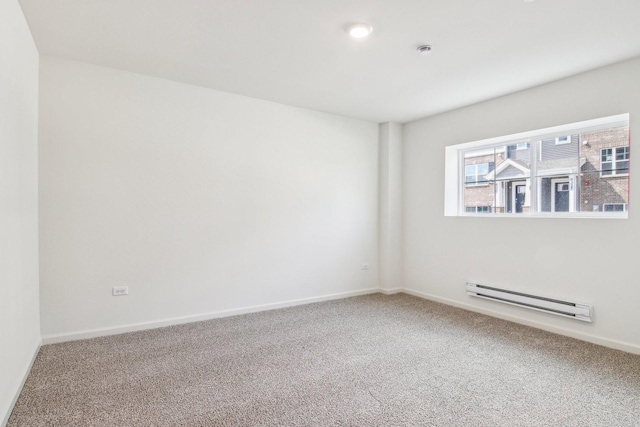 6335 Ulster Dr, Tinley Park, IL 60477 - unfurnished room with a baseboard radiator, carpet, and baseboards