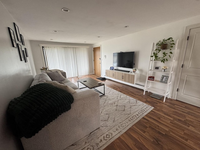 living area with wood finished floors